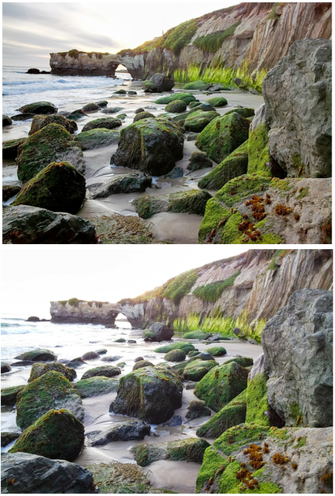Top image with update, bottom image pre-update (via Google)