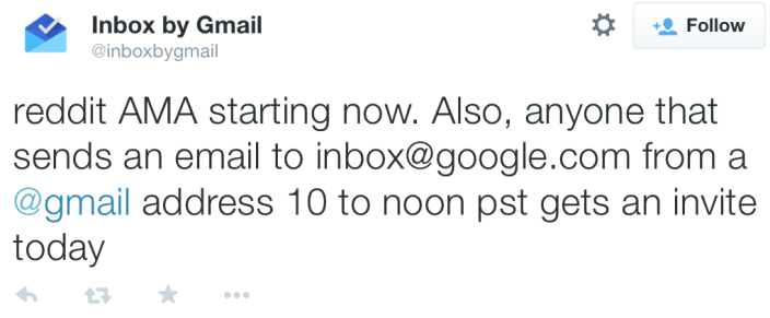 Inbox tweet