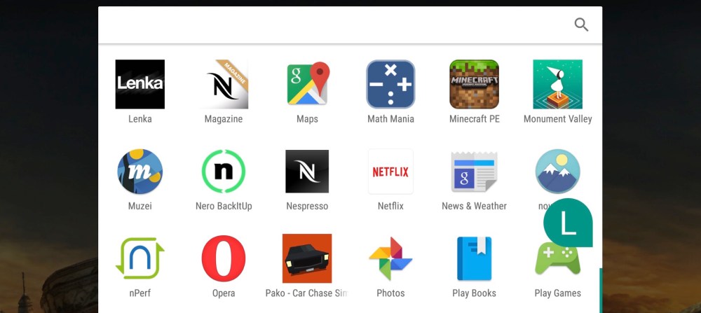 app drawer