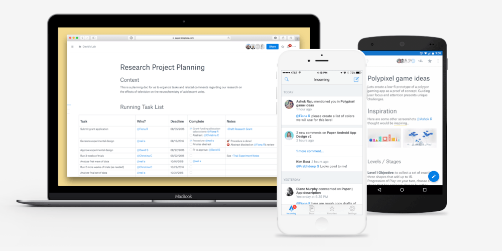 Dropbox Paper Beta
