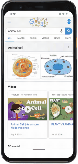 google 3d animal cell
