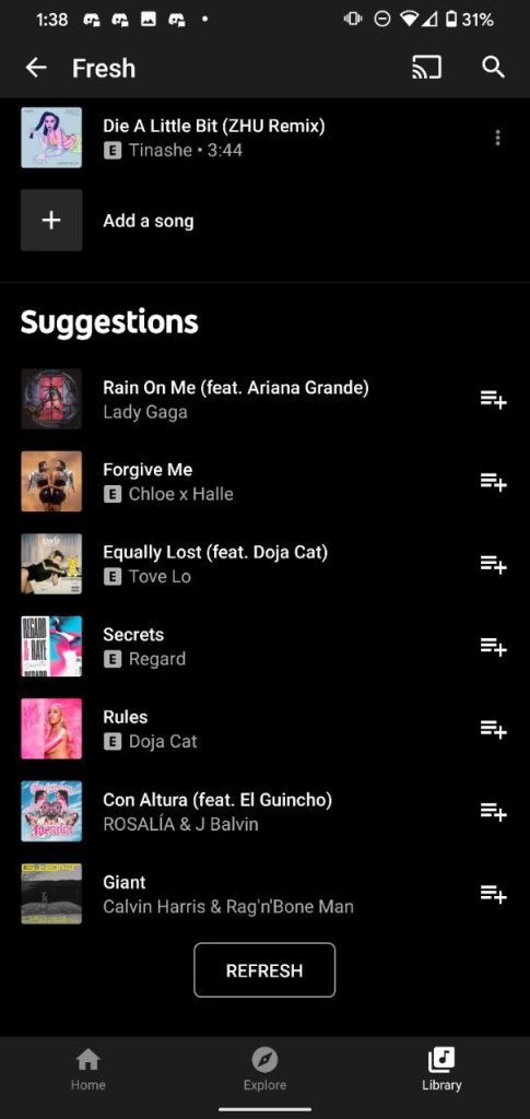 YouTube Music playlists suggestions