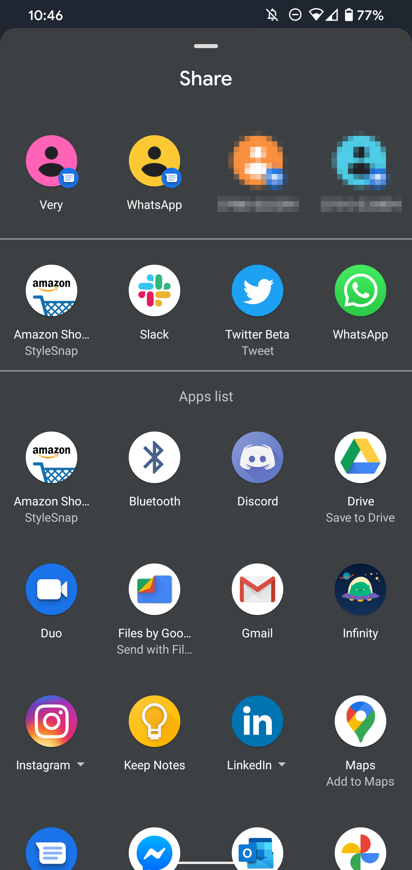 google photos share menu
