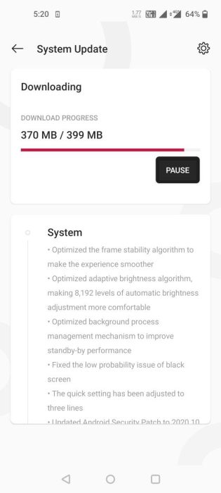 OxygenOS 11.0.1.1