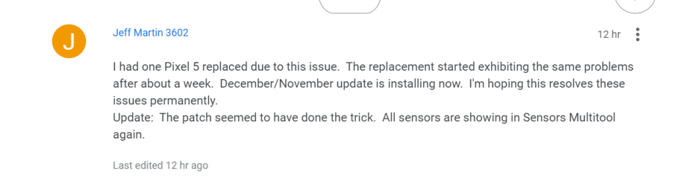 pixel 5 sensors