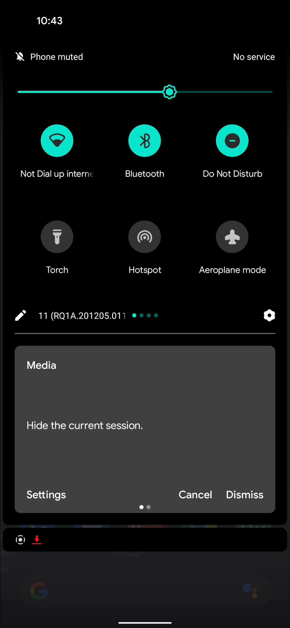 dismiss media controls android 11