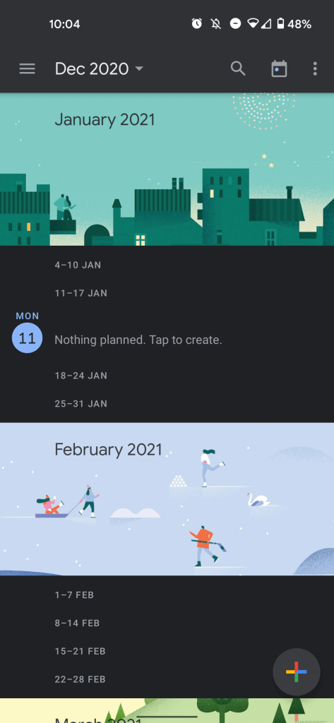google calendar search button
