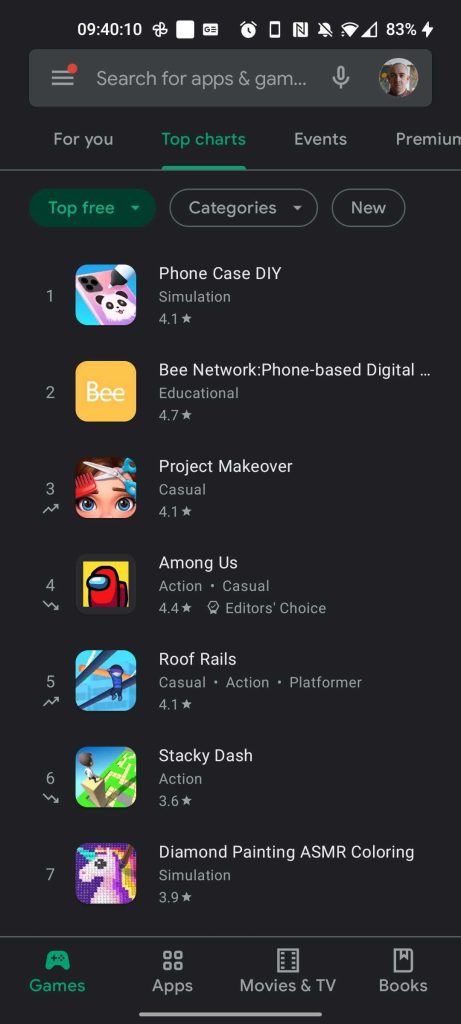 play store chart icons