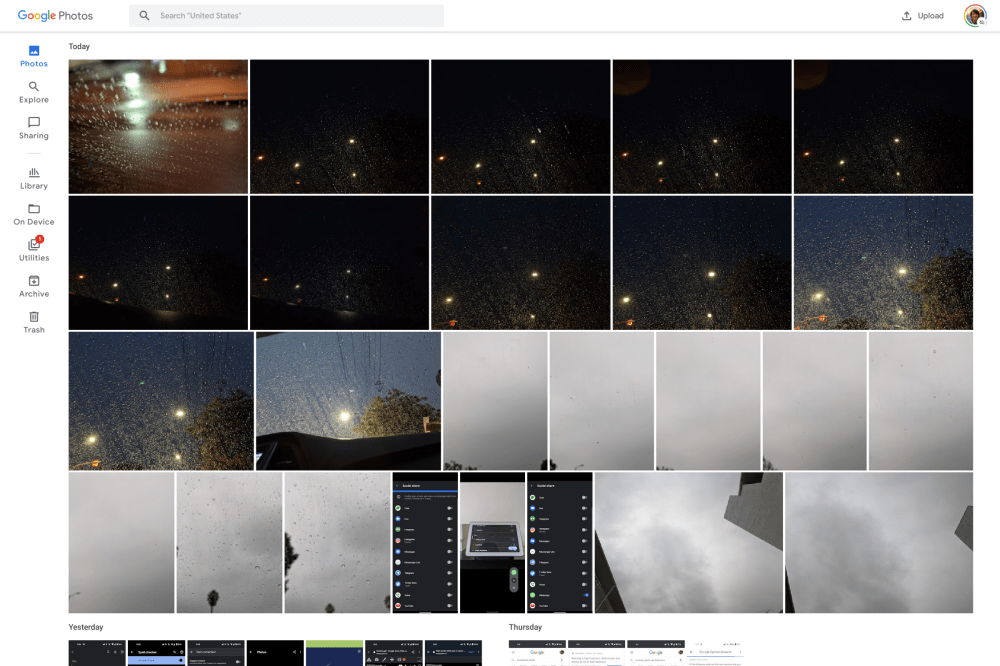 Google Photos Android tablet