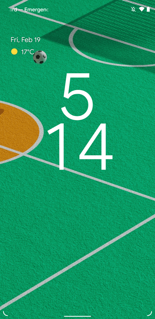 Android 12 lockscreen redesign with extra large clock