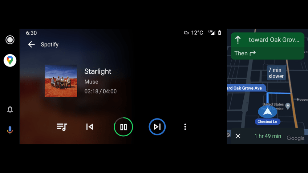 android auto split-screen