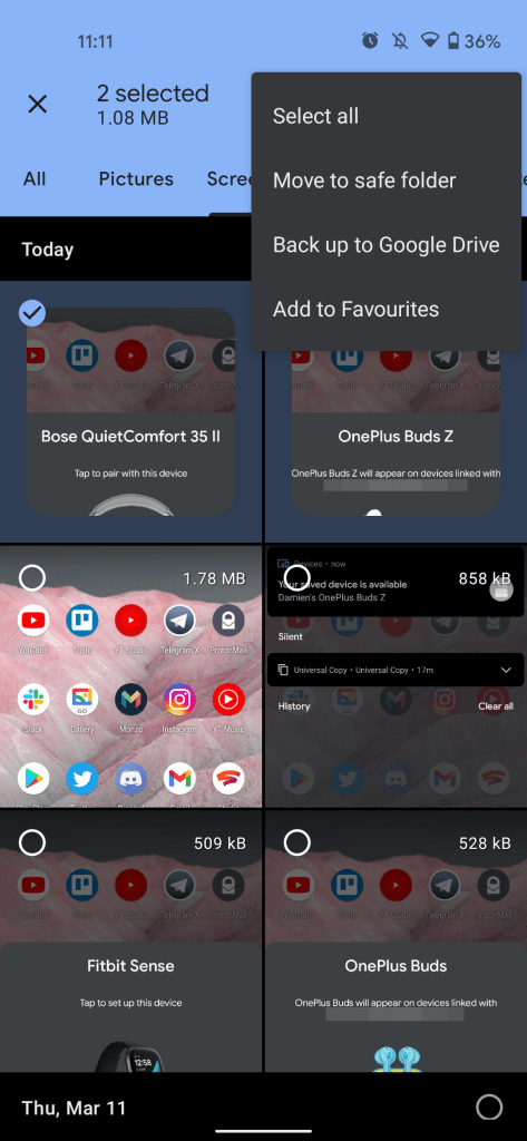 files by google favorites folder
