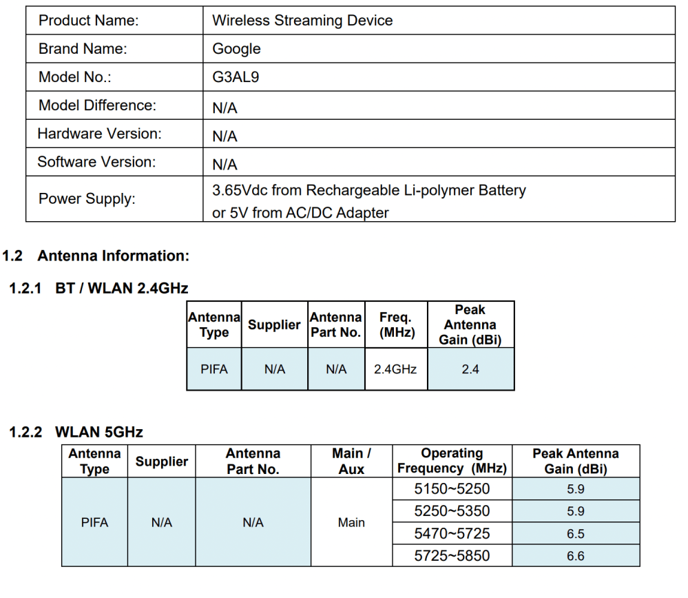 new Google Nest Cam FCC