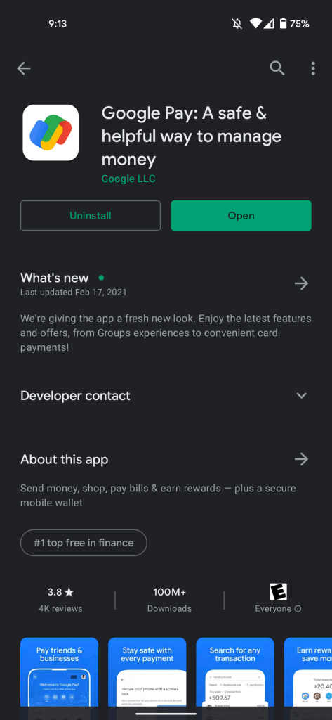 new Google Pay reviews