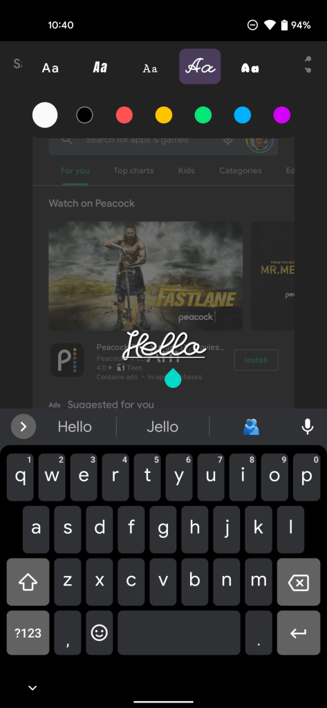 Android 12 screenshot editor