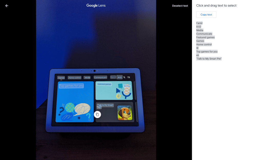 Google Lens Photos web