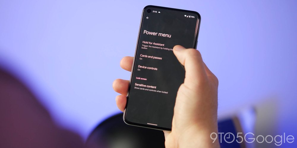 Android 12 Beta 1 - Hold for Assistant