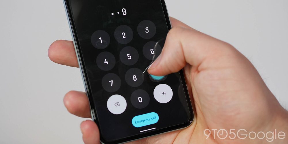 Android 12 Beta 1 - PIN entry screen