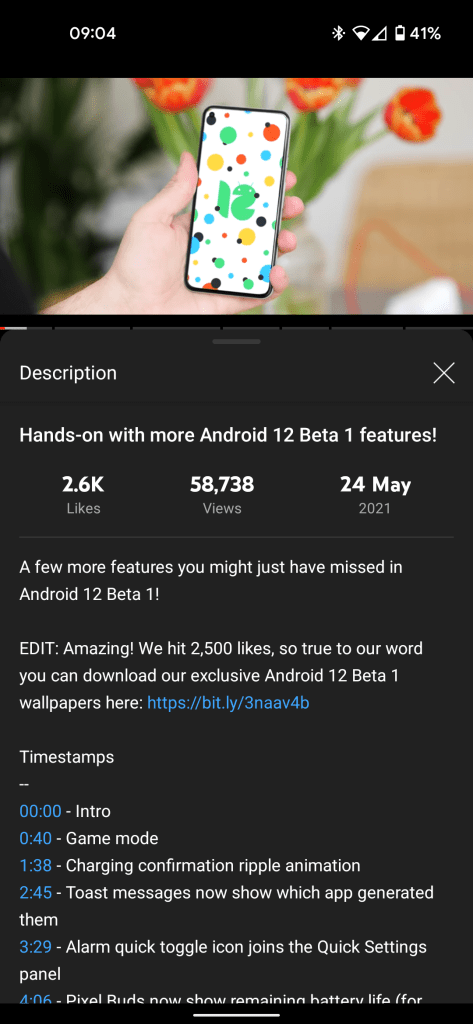 youtube description UI