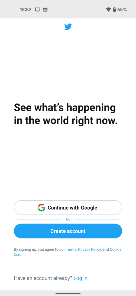 twitter google account login