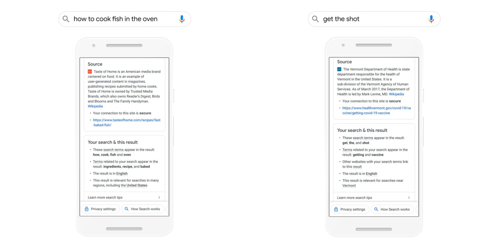 Google Search About result
