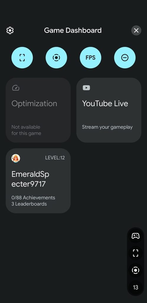 play games game dashboard