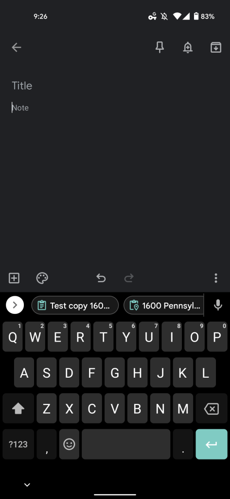 Gboard address number highlights
