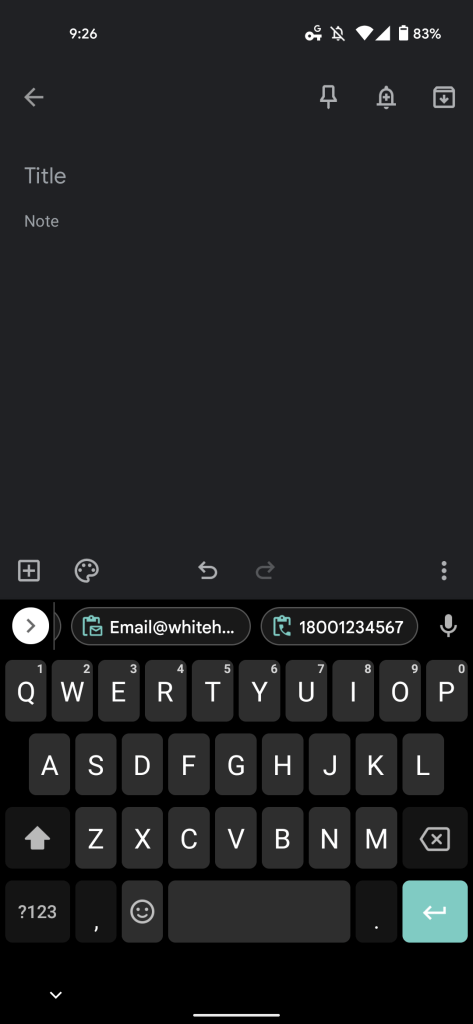 Gboard address number highlights