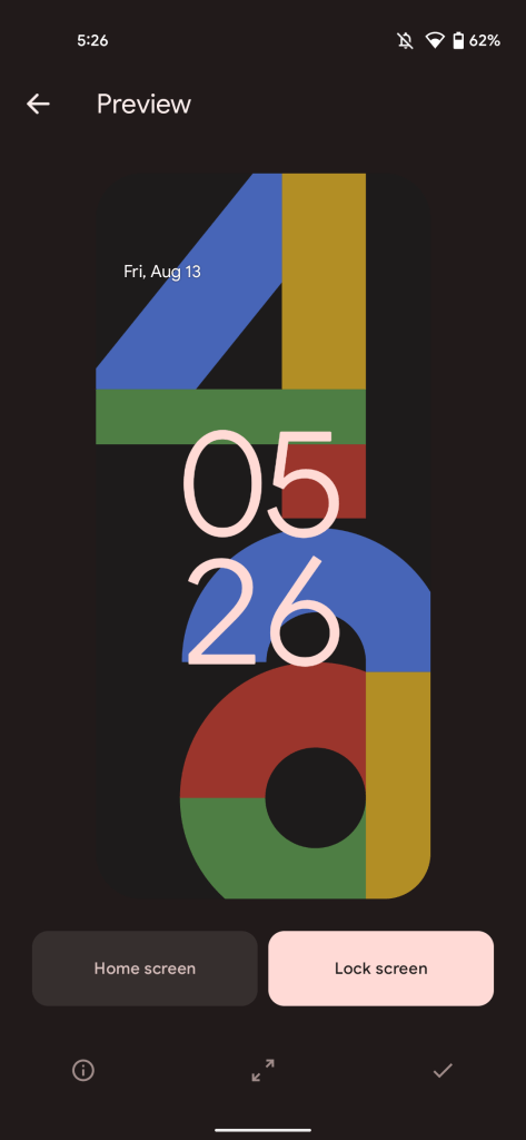 A screenshot of the Pixel 4a promo wallpaper in Google's Wallpapers app.