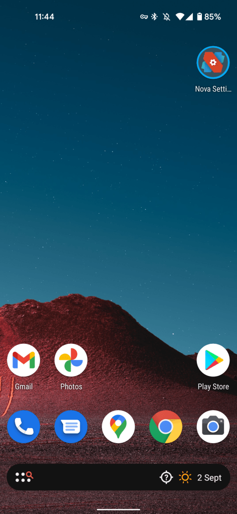 Nova Launcher 7 homescreen
