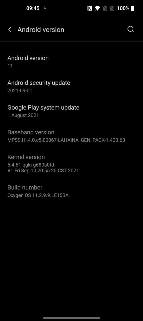 oneplus september 2021 update