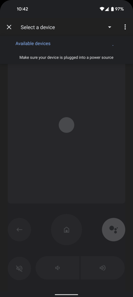 Google TV in-app remote on Android