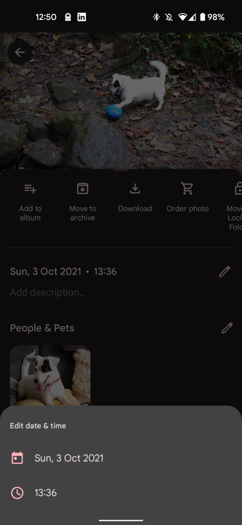 google photos edit date