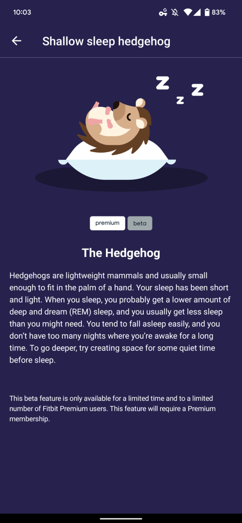 Fitbit Sleep Animals