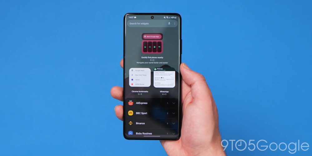 One UI 4.0 widget picker layout