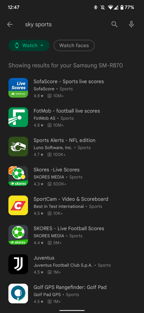 play store device search filter