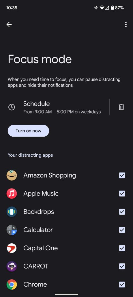 focus mode open on Pixel 6