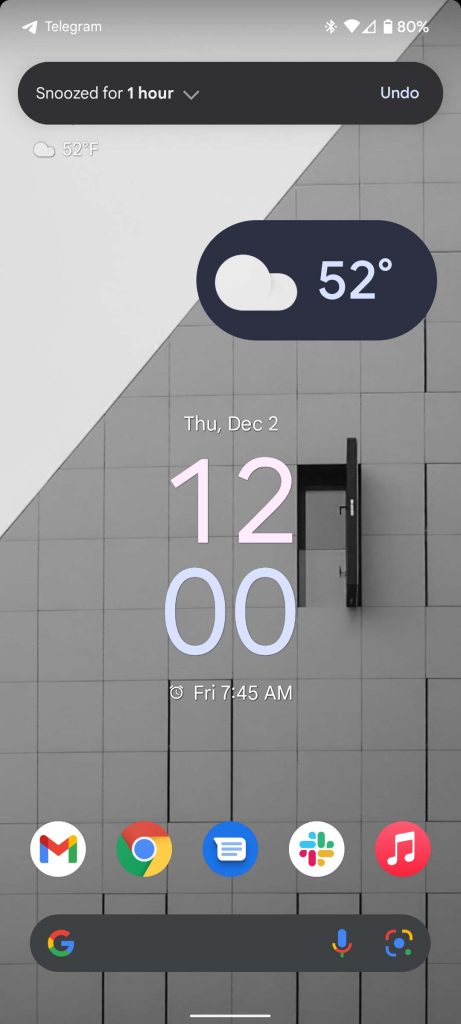 notification snoozed on pixel