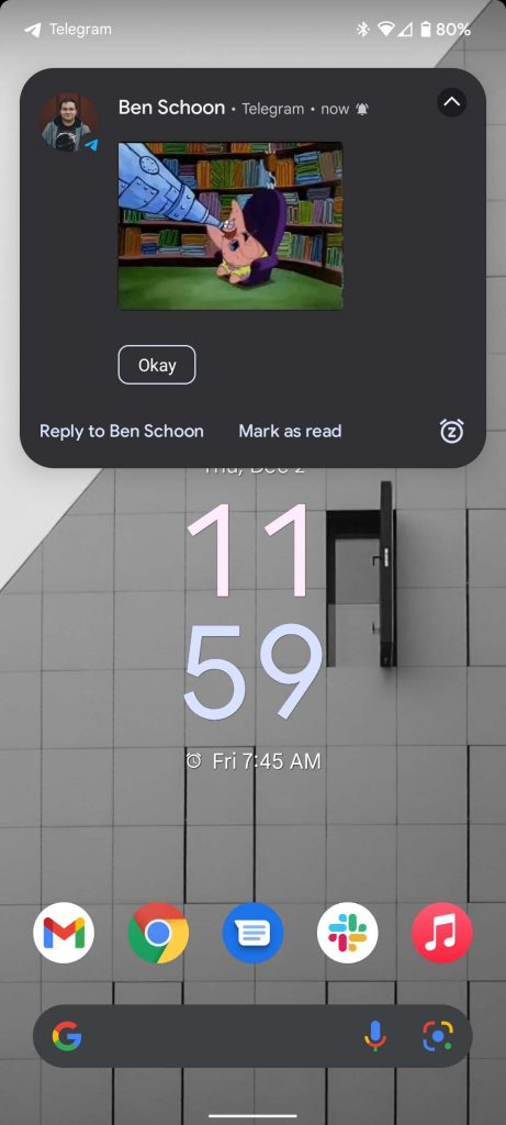 snoozed notifications expanded