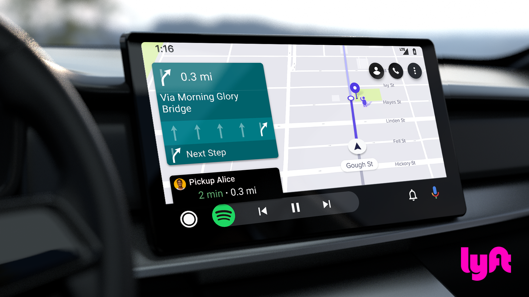 Android Auto Lyft