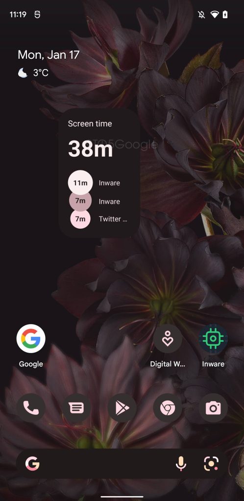 Digital Wellbeing widget