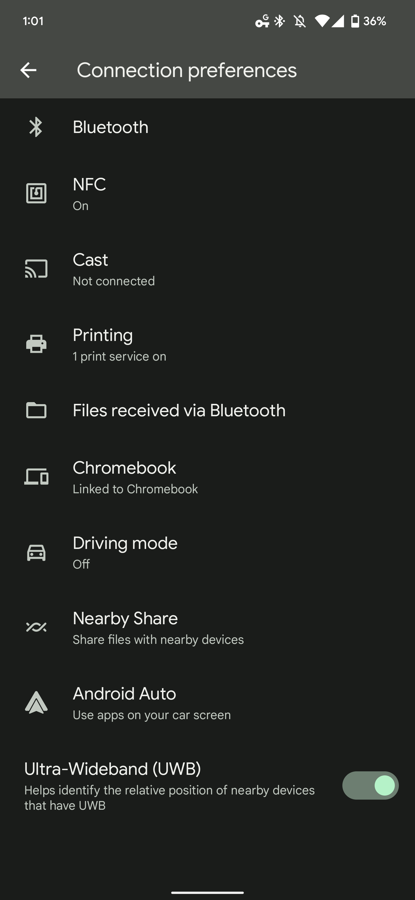 Pixel 6 Pro UWB setting