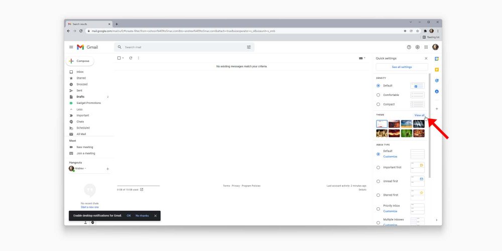 change gmail theme