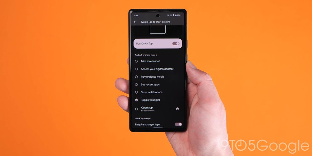 Quick tap added gesture in android 13 developer preview 1