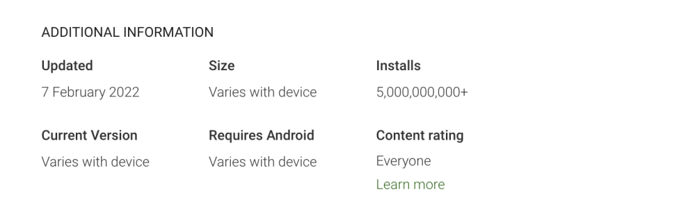 Google Duo reaches 5 billion downloads on the Play Store.