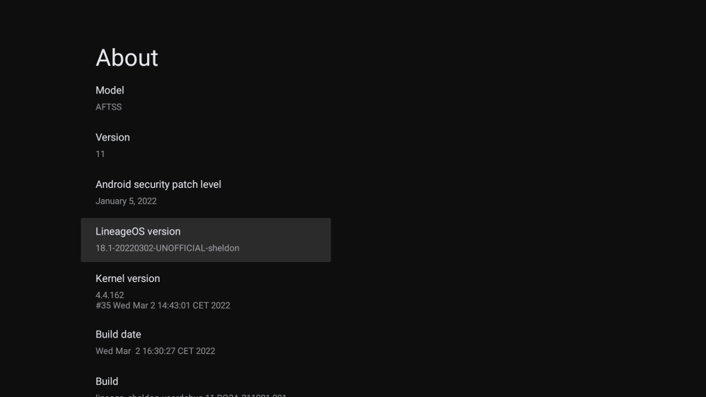 android tv version 11 running on third-generation fire tv