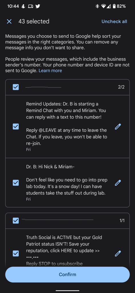 google messages sms donation