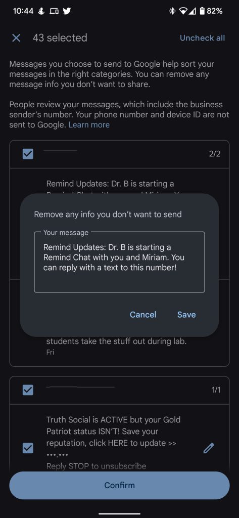 google messages sms donation