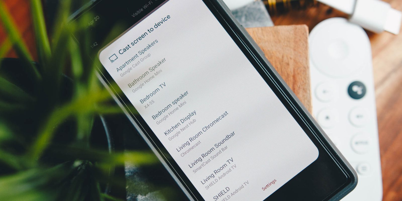 Screen Cast options for Google TV