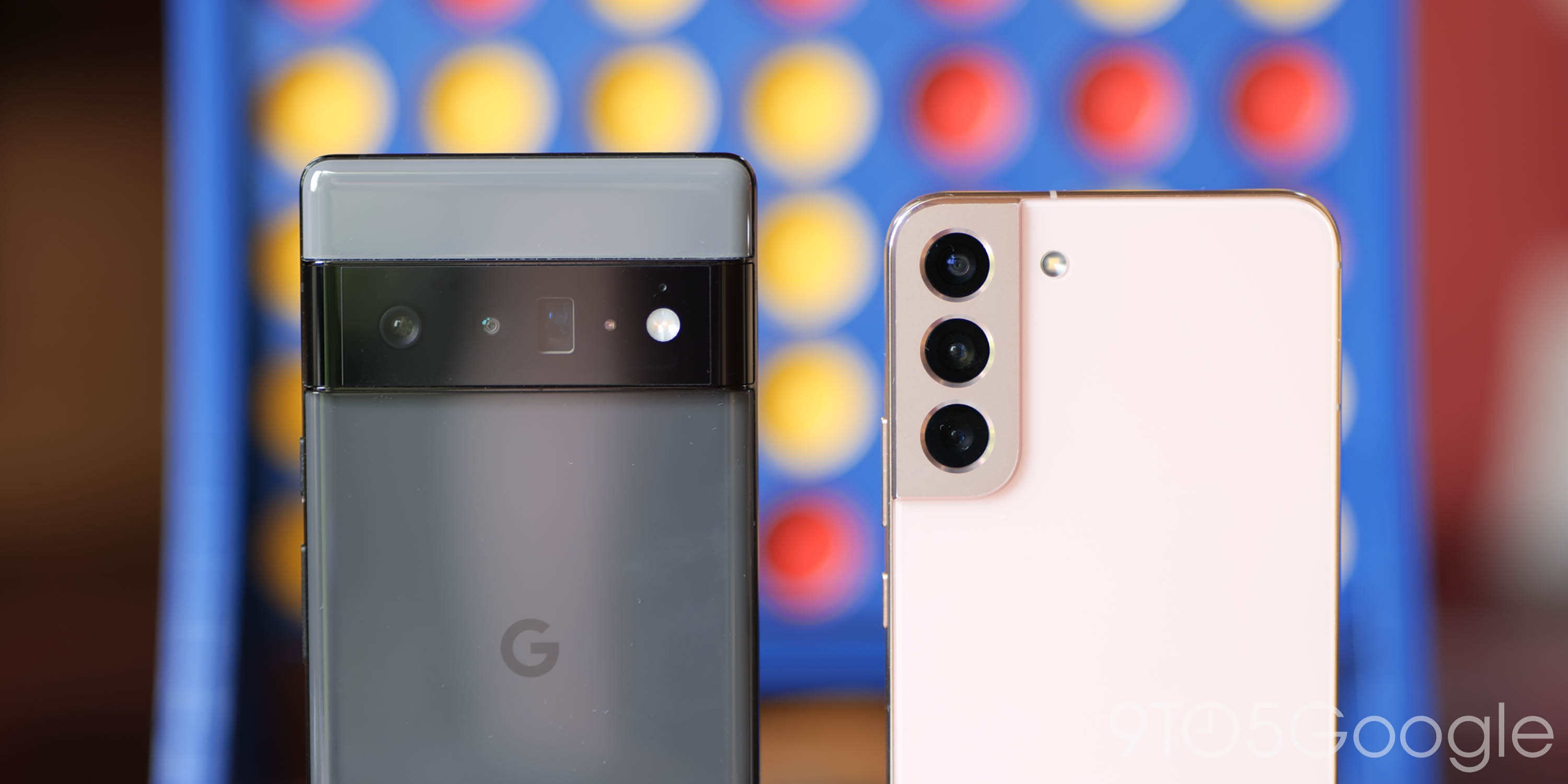 Google Pixel 6 Pro in Stormy Black with Samsung Galaxy S22+ in Pink Gold